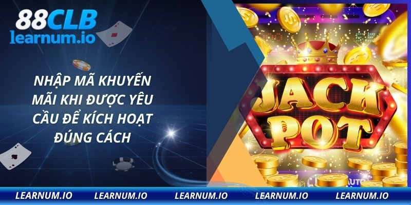 Nhập mã khuyến mãi khi được yêu cầu để kích hoạt đúng cách